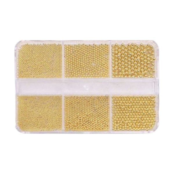 Caviar beads gold, 6 sizes.