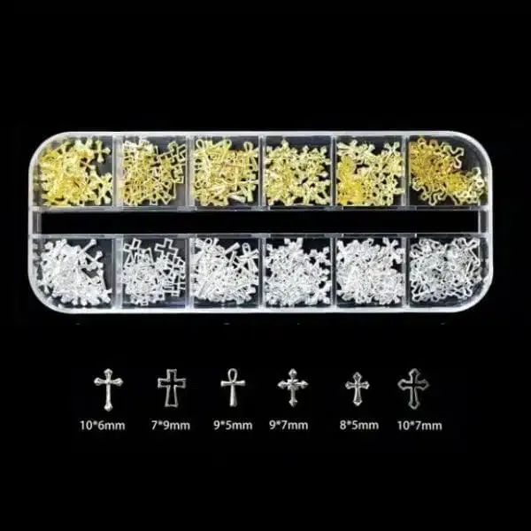 Cross design 6 gold/6 silver
